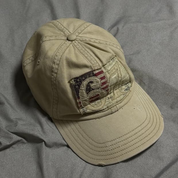 빈티지 폴로진스 USA 플래그 패치 볼캡