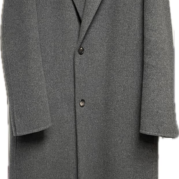 타임옴므 20주년 다크그레이 체스터 벨티드 코트 95사이즈