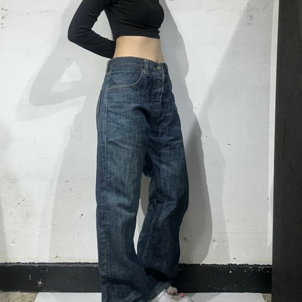 리바이스 501 진청 와이드 데님 팬츠 36