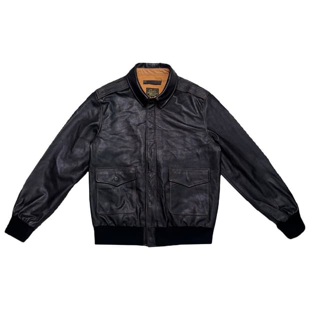 A2 밀리터리st 레더 자켓 블랙 3XL