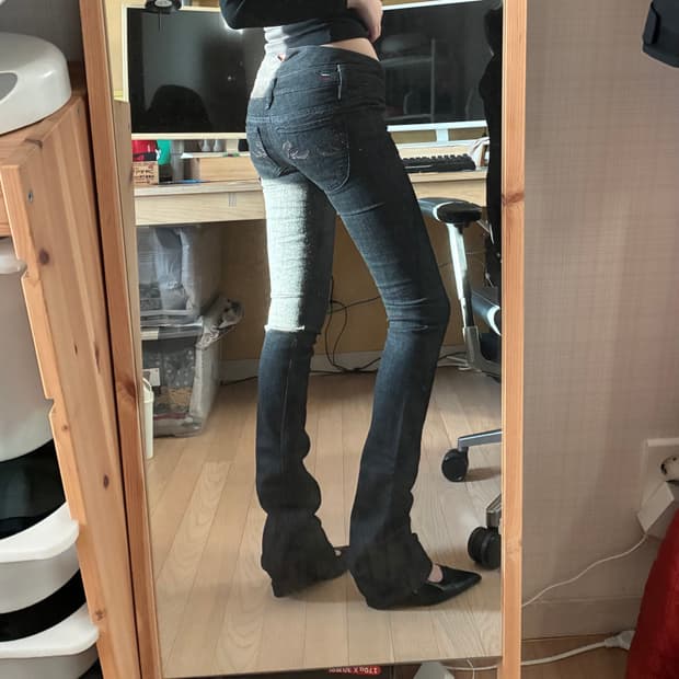 디젤 y2k 부츠컷 블랙 데님