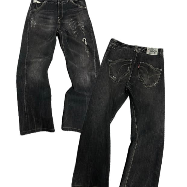 리바이스 엔지니어드 흑청 데님팬츠 