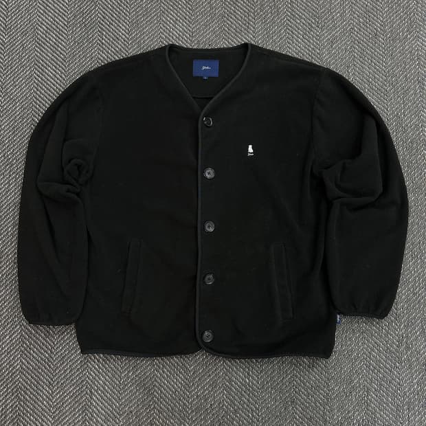 예일 후리스 가디건 블랙