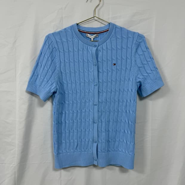 타미힐피거 케이블 반팔 가디건 (새상품)
