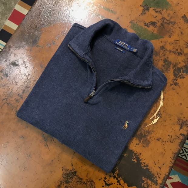 폴로랄프로렌 네이비 코튼 반집업 풀오버 남성 105 110 사이즈 