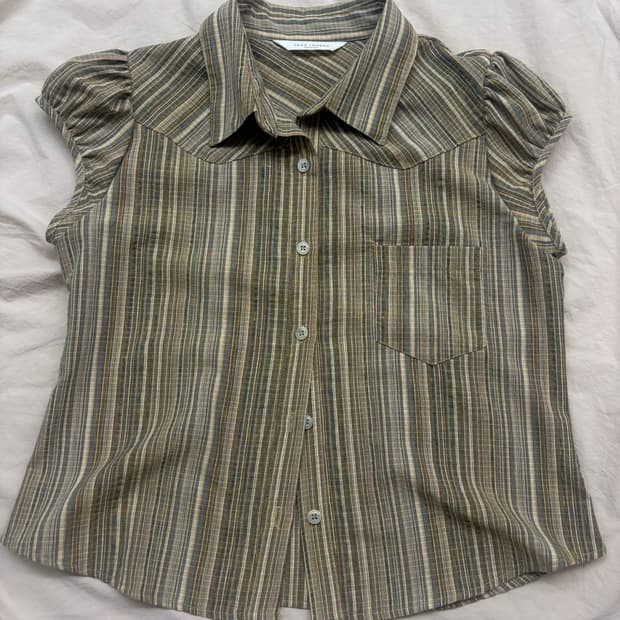 빈티지 스트라이프 반팔 셔츠