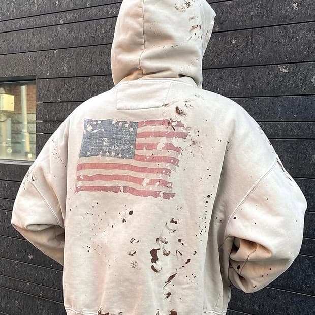 undermycar 언마카 아메리칸 플래그 더티 성조기 후드집업