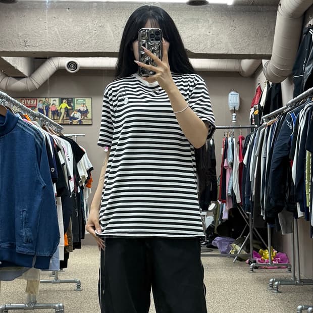 베이프 x 도버 스트리트 마켓 스트라이프 반팔 티셔츠 S84