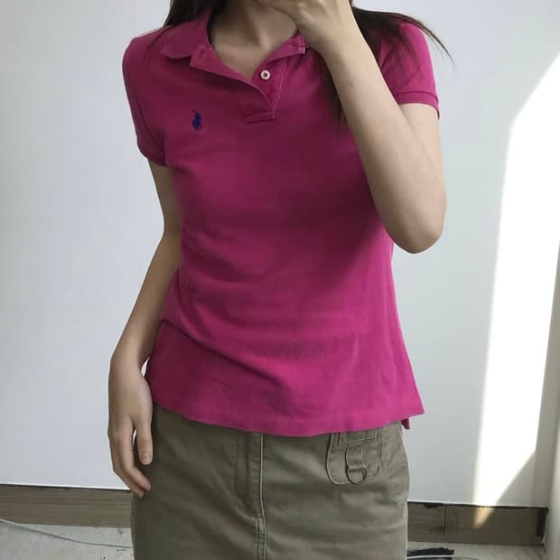 폴로 랄프로렌 핑크 PK 카라 반팔 티셔츠