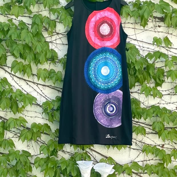 Desigual 만달라 그래픽 슬리브리스 원피스