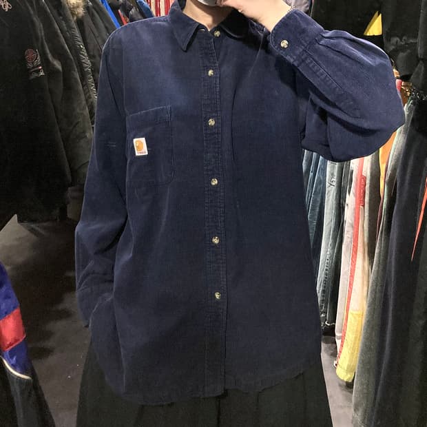 [IM]칼하트 코듀로이 워크셔츠 네이비