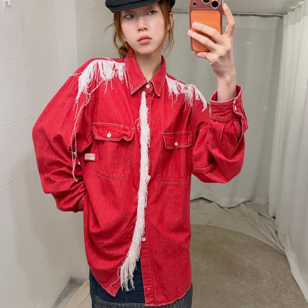 (세트 할인 가능) 페페진스 런던 웨스턴 프린지 레드 셔츠