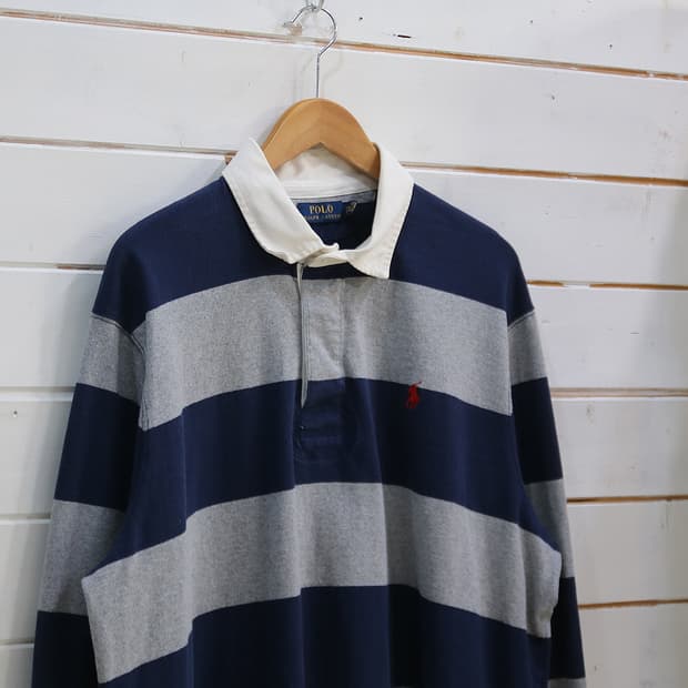 (착용컷) 폴로 랄프로렌 럭비 카라 티셔츠 (남성용 XXL)