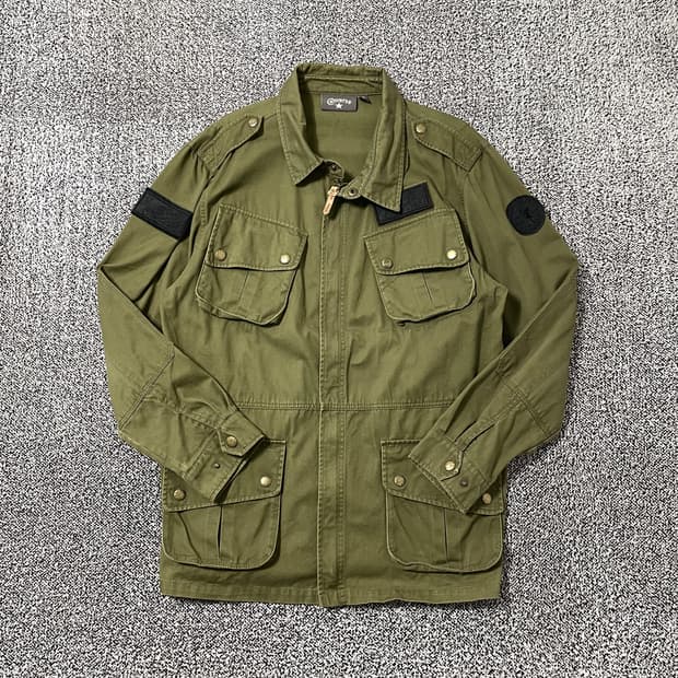 빈티지9. 컨버스 밀리터리 카키 야상 멀티포켓 퍼티그 자켓 점퍼