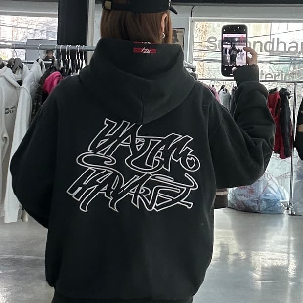 마자플라바 그래비티 자수로고 후드티