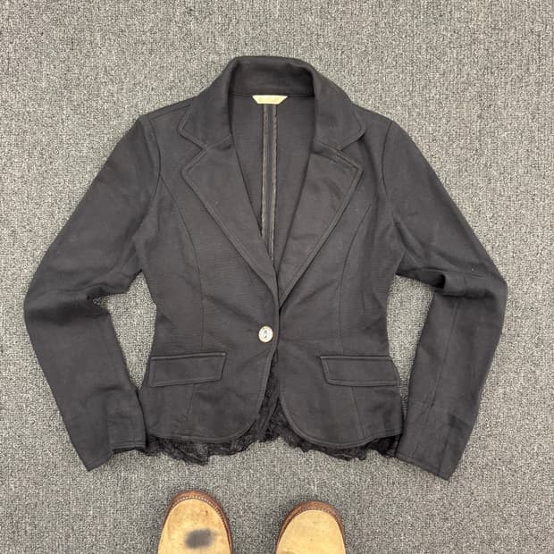 japanese vintage 여성 레이스 블레이저 자켓