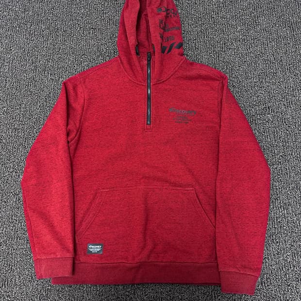 디스커버리 반집업 후드티셔츠 레드 105(XL)