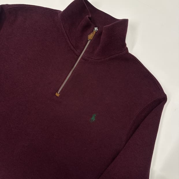 폴로 반집업 풀오버 니트