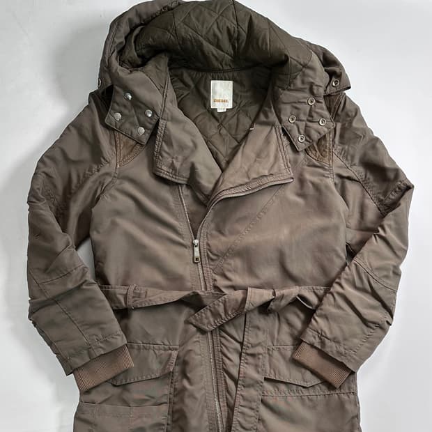 디젤 벨티드 후드 야상 파카 