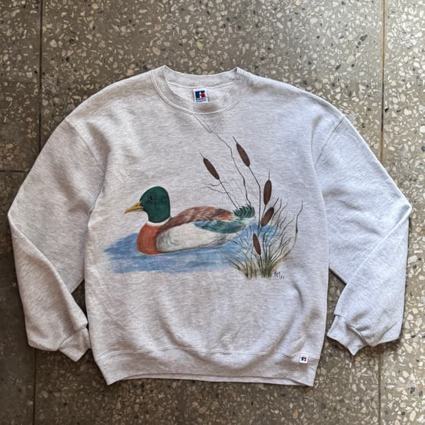 90s 러셀 핸드페인팅 스웻 셔츠