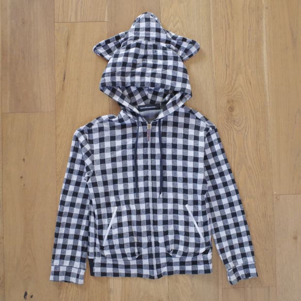메르시보꾸 체크 스타 후드집업
