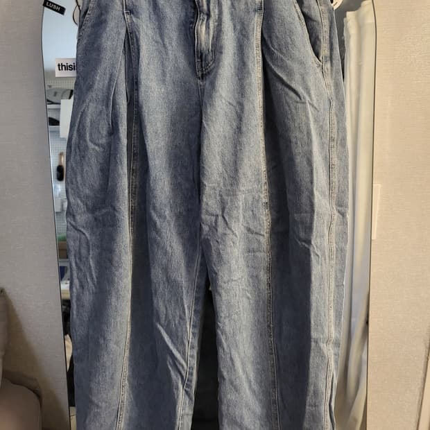 밈더워드로브 연청 데님 벌룬핏 01 사이즈