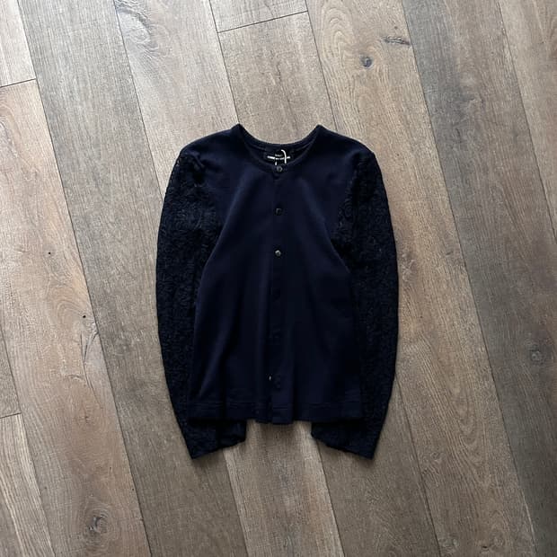 90's Lace Docking Wool Cardigan