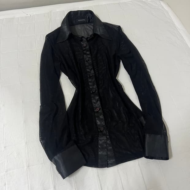 {Egoist} 블랙 시스루 셔츠