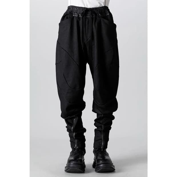 [2] JULIUS COATED FRONT ZIP SEAMED PANTS
