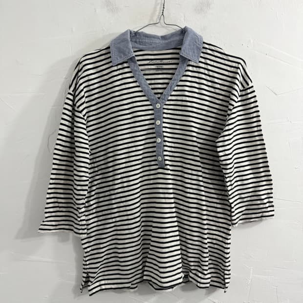 Eddie bauer stripe button top