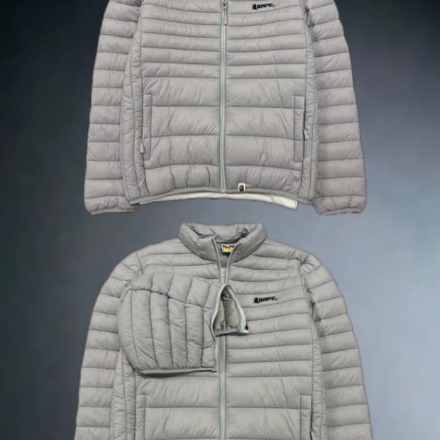 베이프 그레이 경량패딩