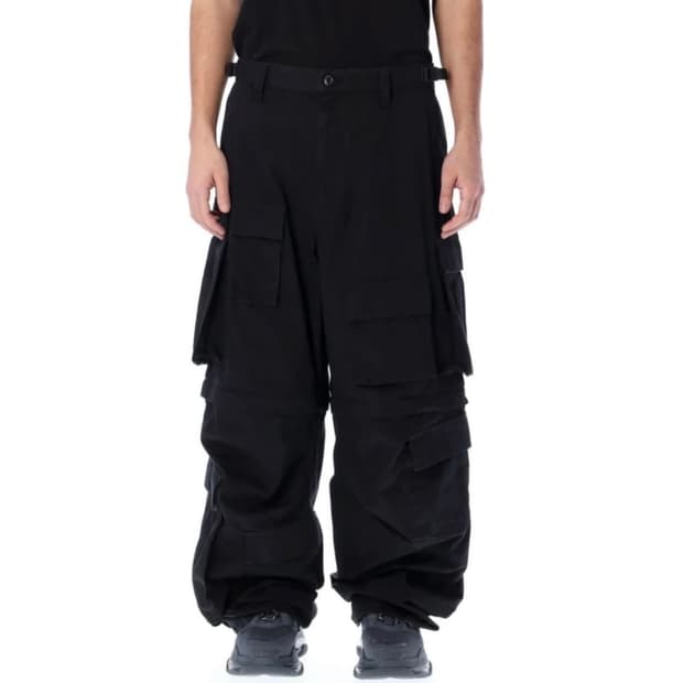 발렌시아가 22SS 멀티 비대칭 카고팬츠 블랙 48