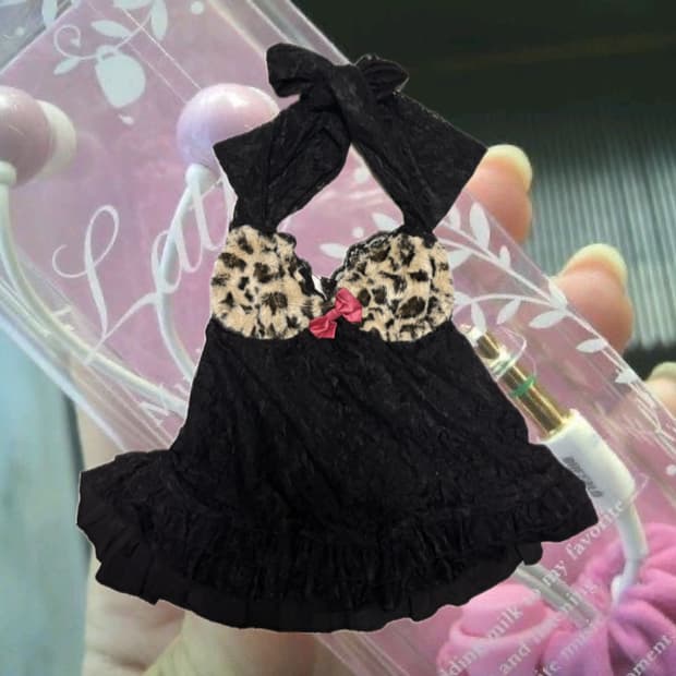 Ma*rs sugar gloss 레오파드 나시 슬리브리스 오네갸루