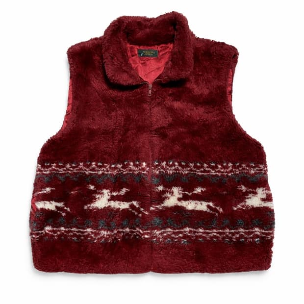 JPN 90s~00s 일본 빈티지 레드 노르딕 퍼 베스트