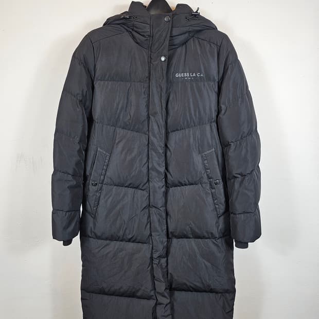 GUESS 구스 후드롱패딩 블랙 85 XS