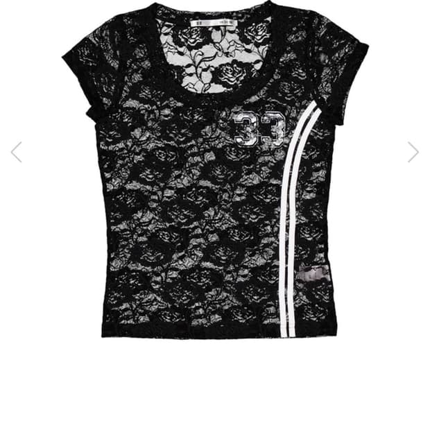 셋업이엑스이 33 LACE TOP BLACK