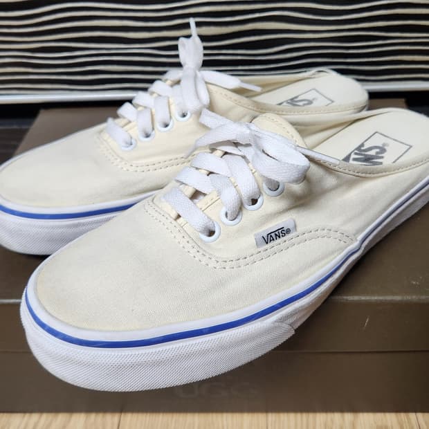 VANS 반스 슬립온 어센틱 뮬 아이보리 스니커즈, 운동화240~245