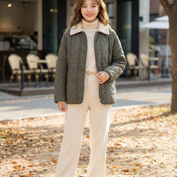 epigram 에피그램 니트 카라 퀼팅 자켓