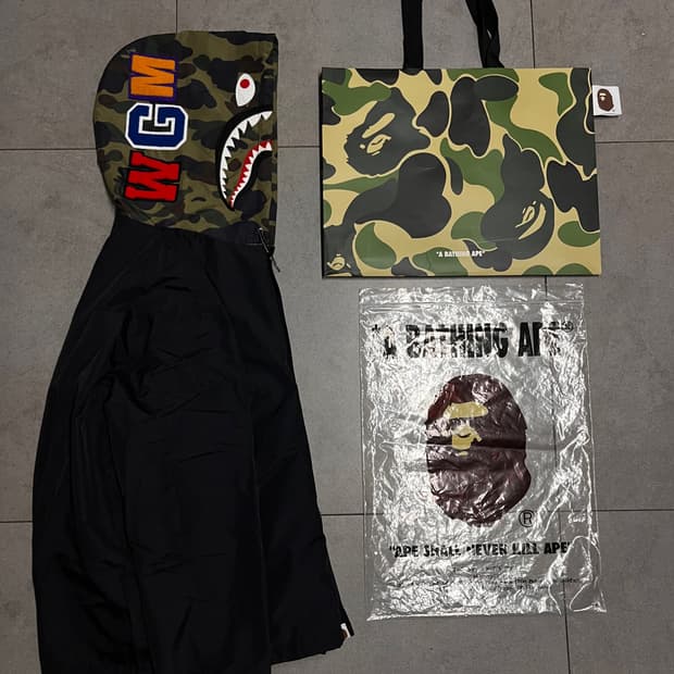 베이프 블랙 반카모 샤크 후드 바람막이