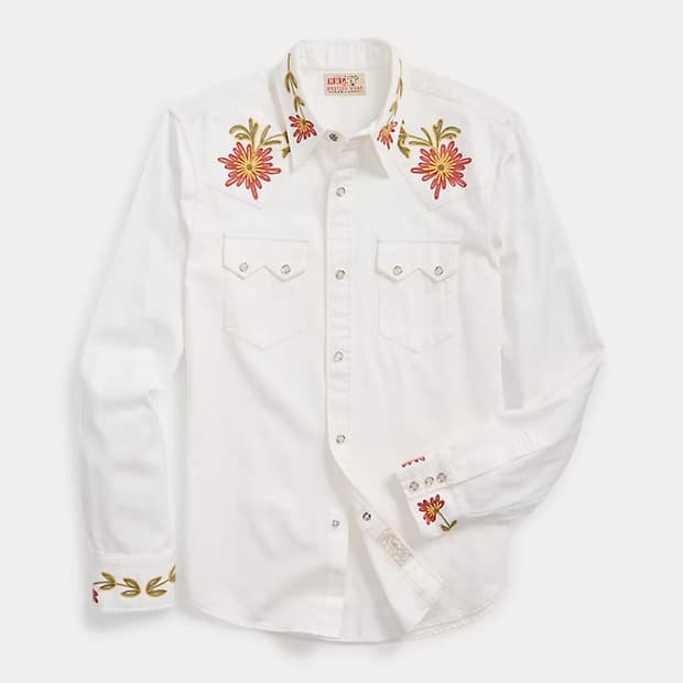 RRL 꽃자수 웨스턴 셔츠 M