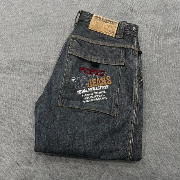 32 후부 올드스쿨 힙합 와이드 데님