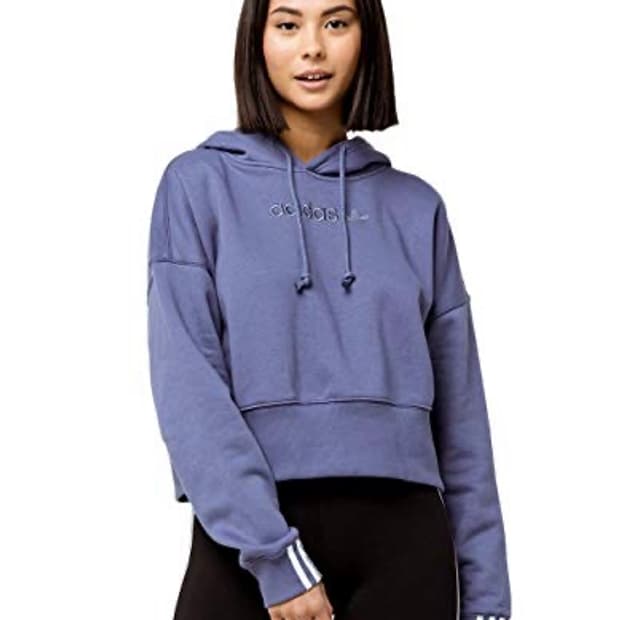 아디다스 크롭 후드티 COEEZE HOODIE 보라