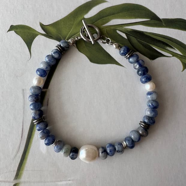 진주 원석 팔찌