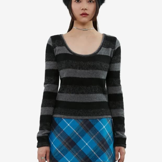 큐리티 C STRIPE BASIC T-SHIRT_BLACK