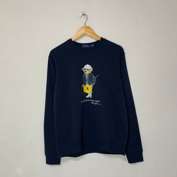 폴로 랄프로렌 골프 베어 맨투맨 네이비 롱슬리브 빈티지 곰돌이 M
