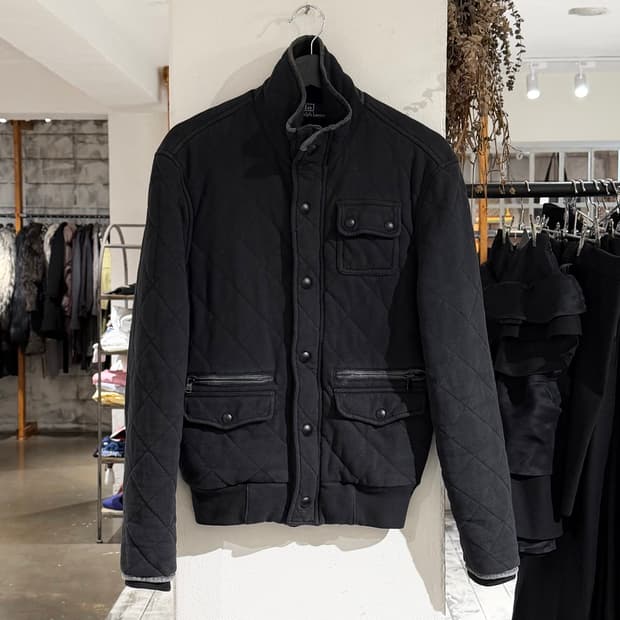 폴로 랄프로렌 블랙 스냅버튼 포켓 퀼티드 자켓