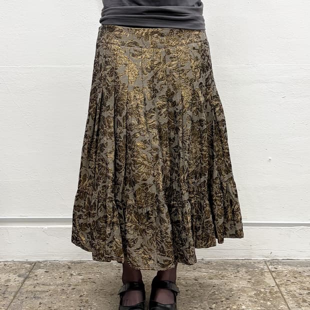 가에타노 나바라 2014F/W 플로럴 더블 플레어 스커트