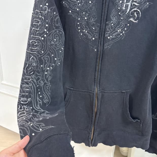 할리데이비슨 y2k 빈티지 후드집업 블랙