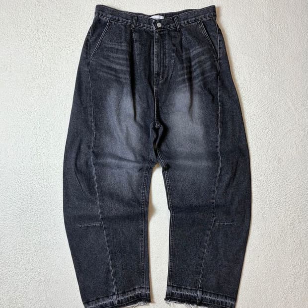 르마드 23FW 핀턱 로우컷 와이드 데님 팬츠 PN7592