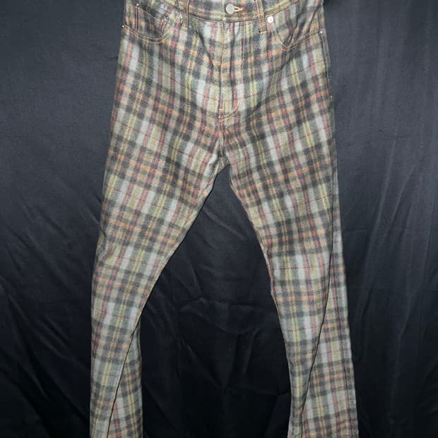 Comme Des Garcons Homme 체크 데님 팬츠
